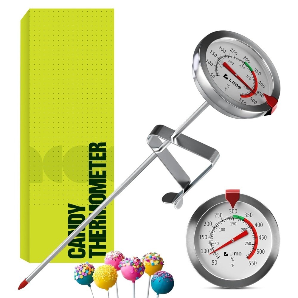 Candy Thermometer with Pot Clip - Deep Fry Oil Thermometer for Frying and