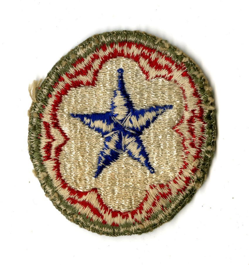 Army Service Forces OD Border White Back Patch WWII Vintage