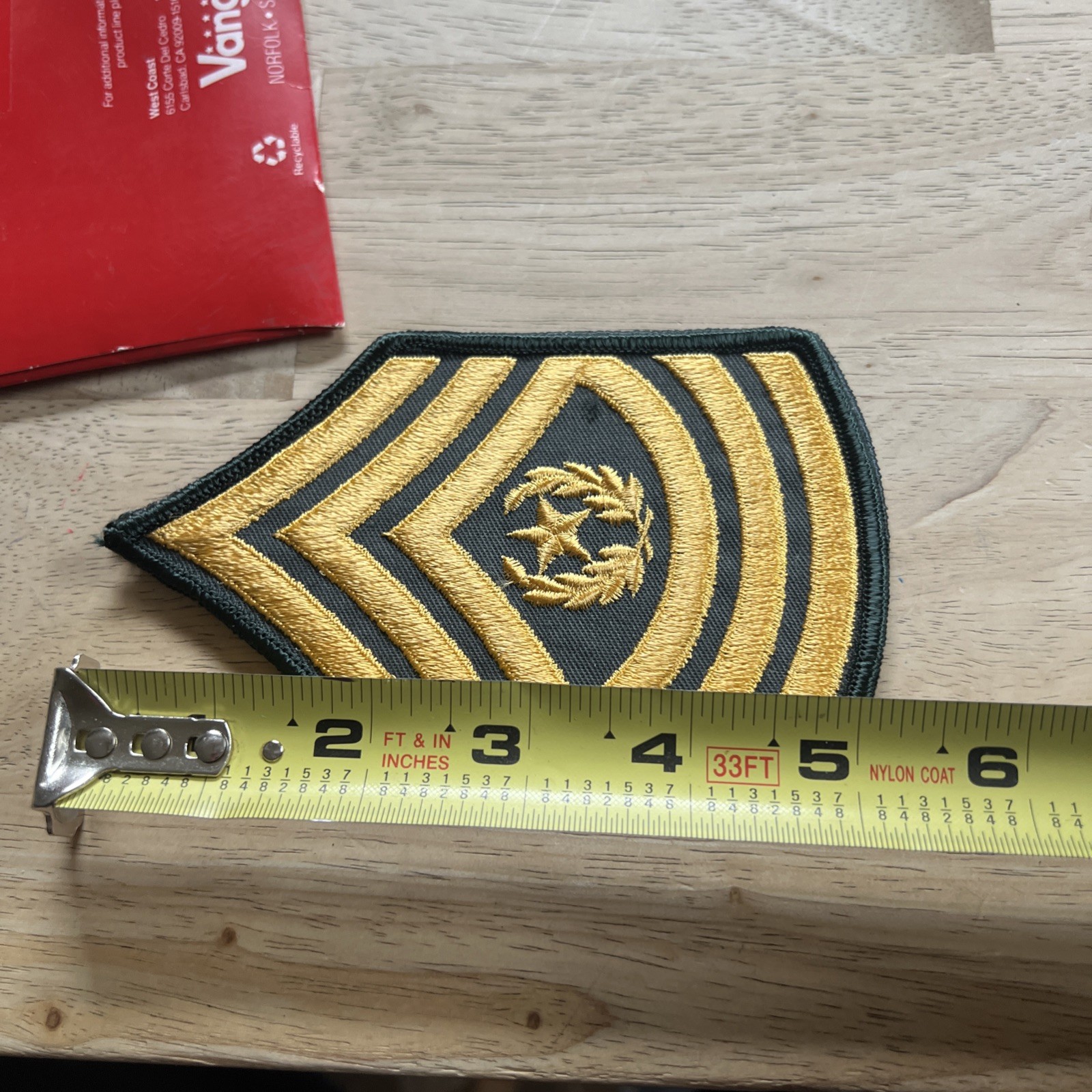 ORIGINAL U.S. ARMY FULL SIZE COMMAND SERGEANT MAJOR CHEVRONS, STRIPES