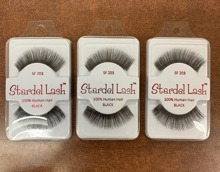 (PACK OF 3) Stardel Lash 100% Human Hair Eyelashes Black SF 203