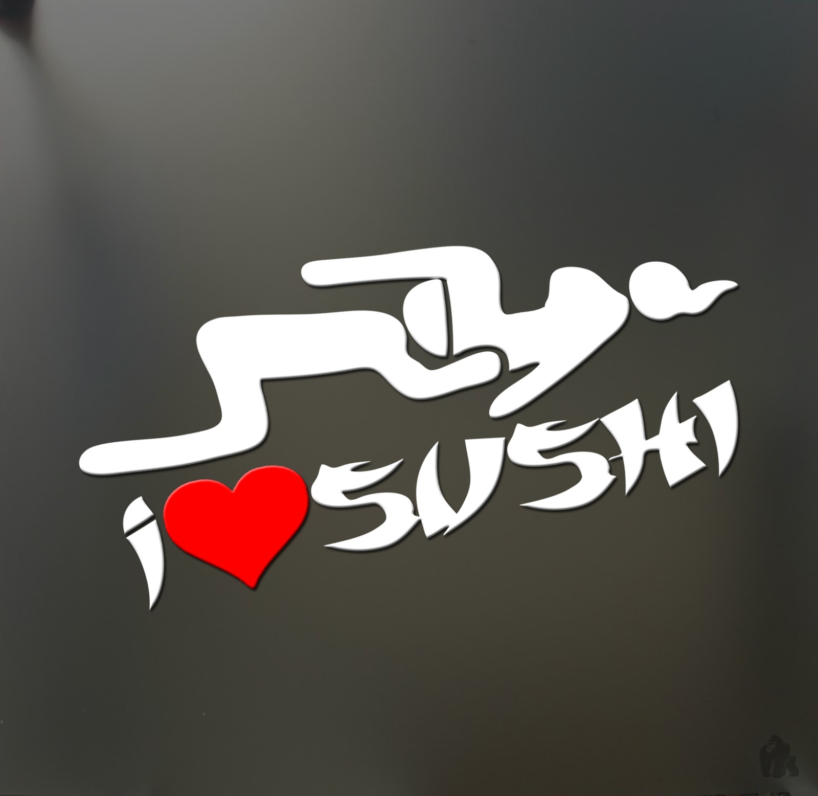 i heart sushi love sticker Funny asian rice head sex JDM honda car window decal