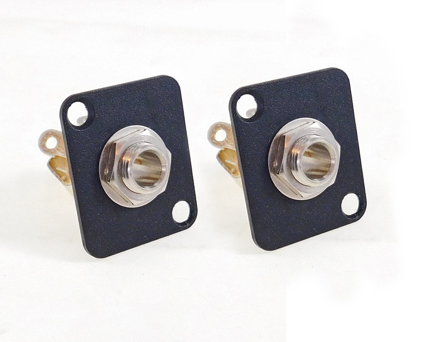 (2 PACK) PROCRAFT D-PLATE w/ 1) Switchcraft 14B Stereo Jack w/ Shunt #D-14B