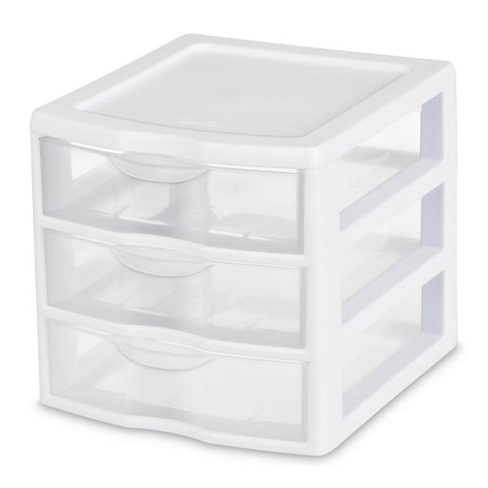 Sterilite Small 3 Drawer Desktop Unit, Plastic, White