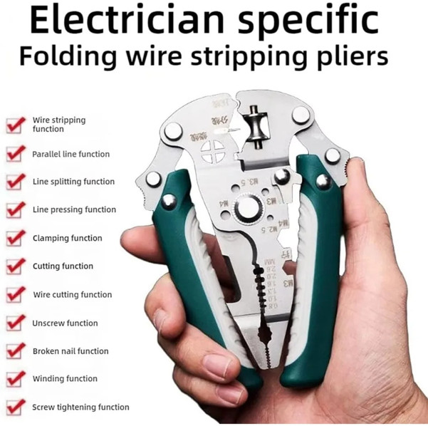 Multi-Function Wire Stripper Tester​​ 18 IN 1 Foldable Plier with Voltage Tester