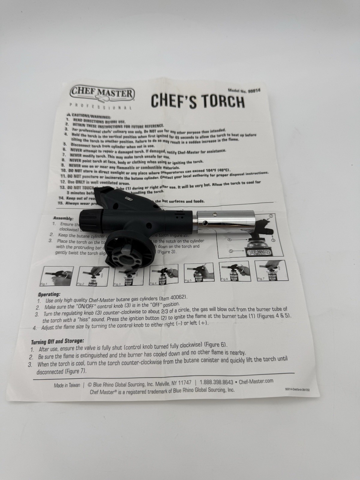 Butane Torch for Kitchen Food - Creme Brûlée and more culinary applications