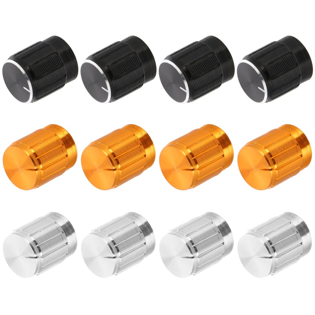 12 Pcs Aluminum Alloy Rotary Potentiometer Knobs Replacement for Audio Use