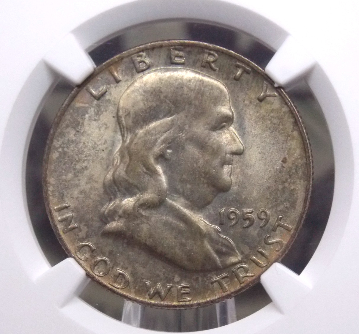 1959 "D" Franklin SILVER Half Dollar 50c NGC MS66 FBL #005 *FULL BELL LINES* Gem