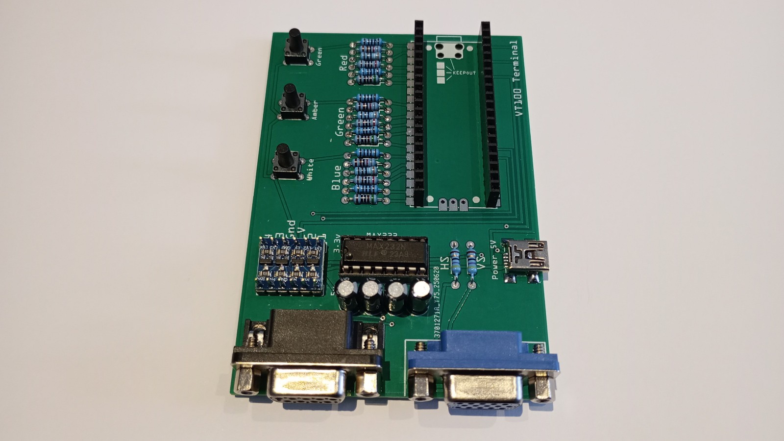 ANSI / VT100 / VT52 RS232 Serial Terminal Project Kit for Raspberry Pi Pico -Kit