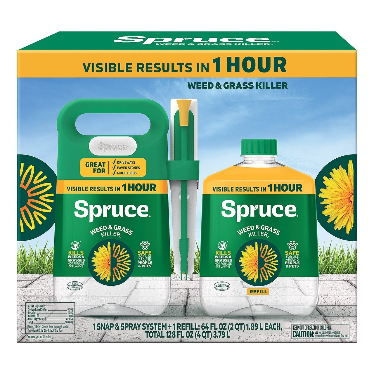Spruce Snap & Spray Weed & Grass Killer Results in 1 Hour, 128OZ