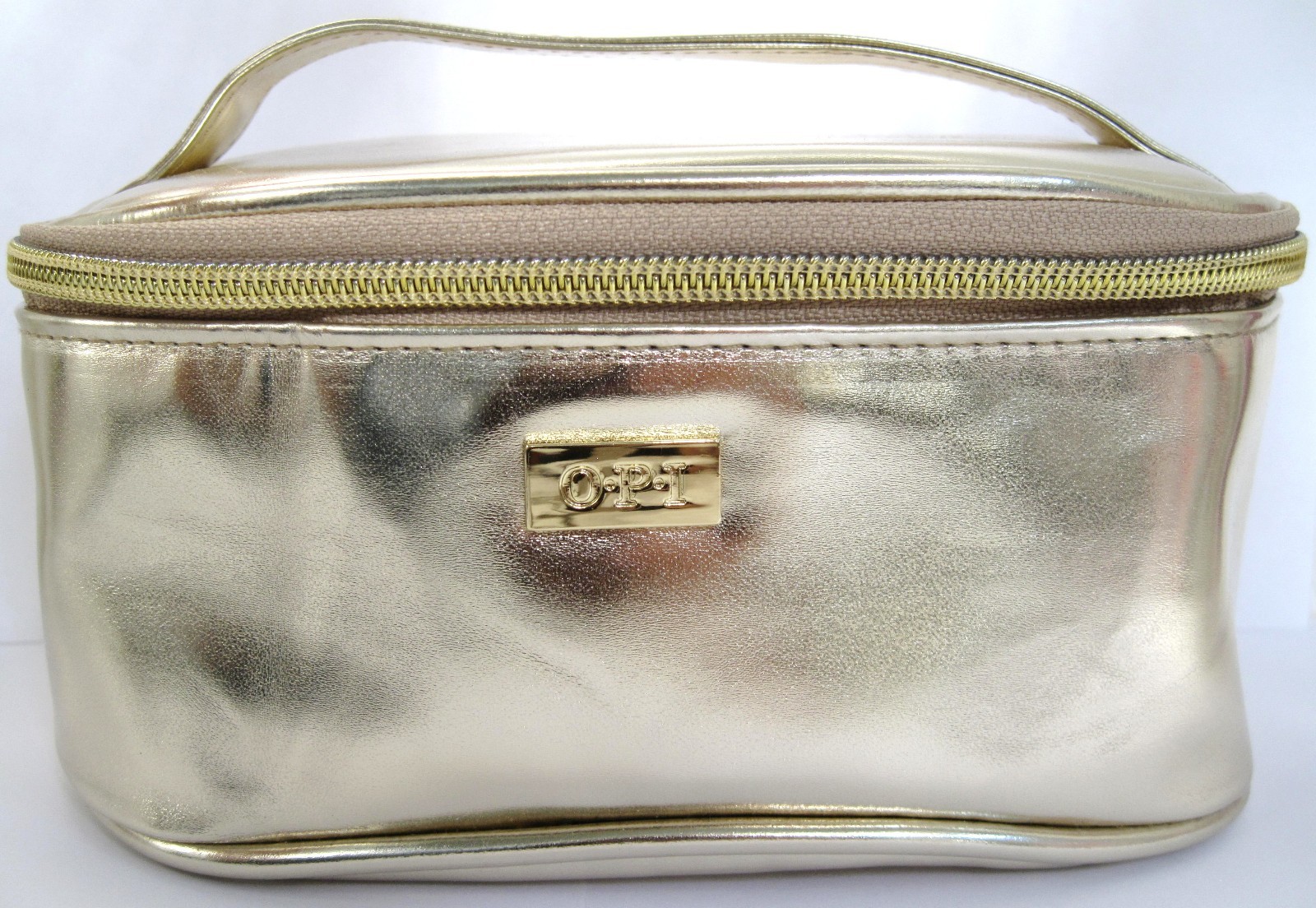 OPI Limited Edition GOLD TRAVEL CASE~ hold cosmetics or 12 nail/gel polishes NEW