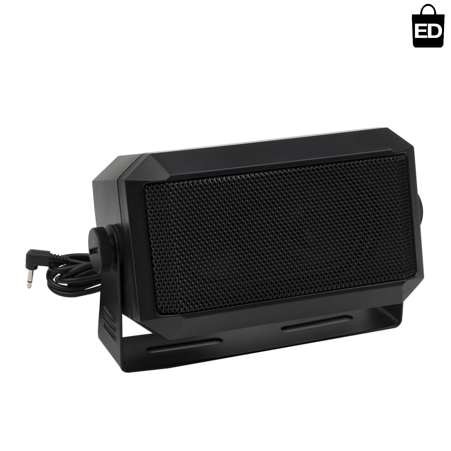 Compact Black Communications Speaker for CB & Ham Radio - Includes Mounting Kit