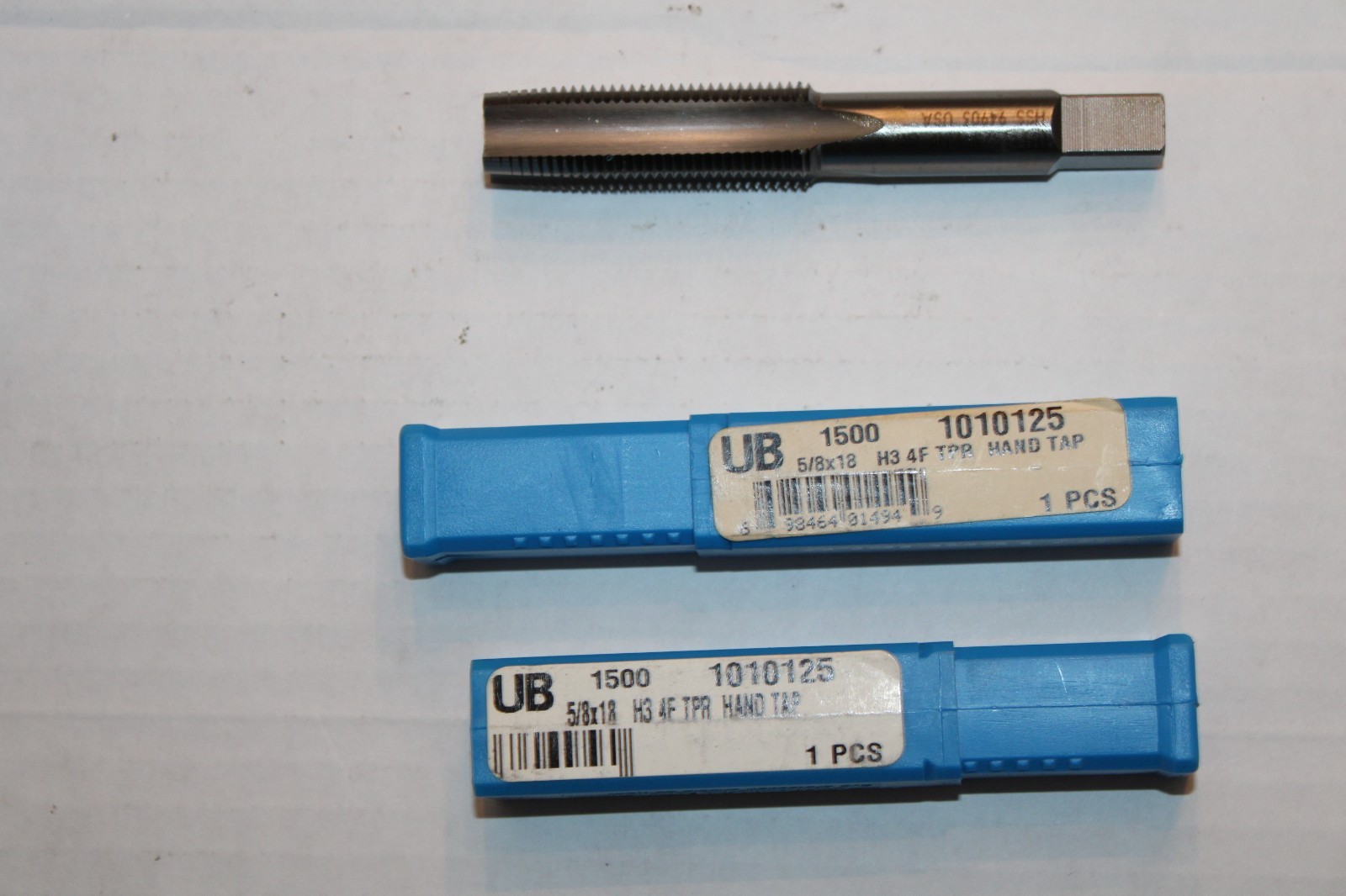 UNION BUTTERFIELD 1010125 TAPER  HSS HAND TAP - 5/8-18 H3 4F-  QTY OF 2 - NEW
