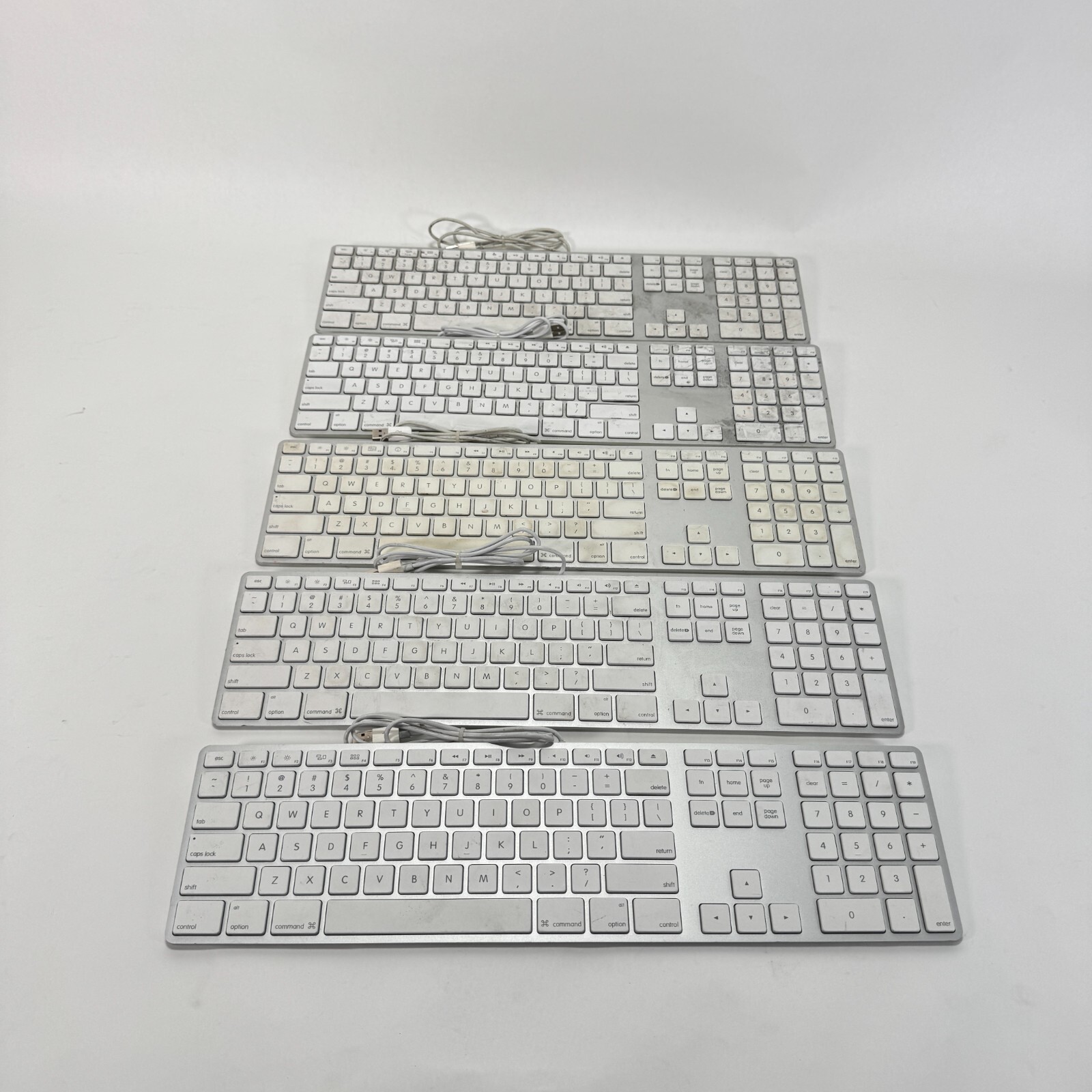 Lot of 5 ✅Tested Grade-C Apple A1243 Keyboards Wired Aluminum Ultrathin