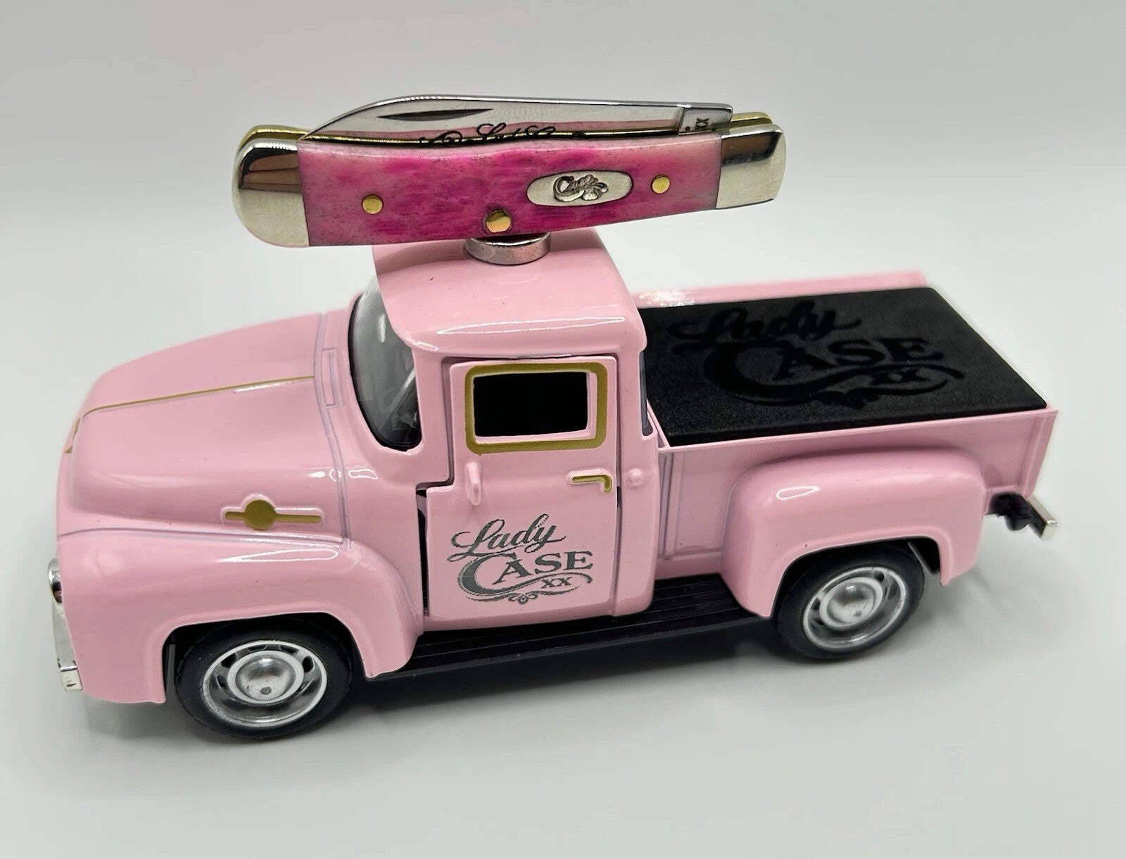 Case XX Engraved Lady Case Toy Truck Knife Stand W/Foam Insert & Magnet.