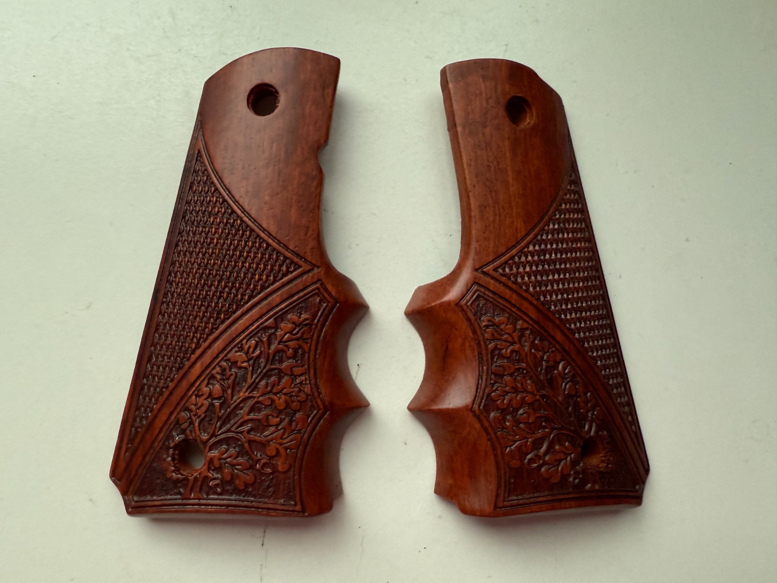 Art on wood Grip For Colt 1911 Full Size Kimber Clones, wrapround decorate grip
