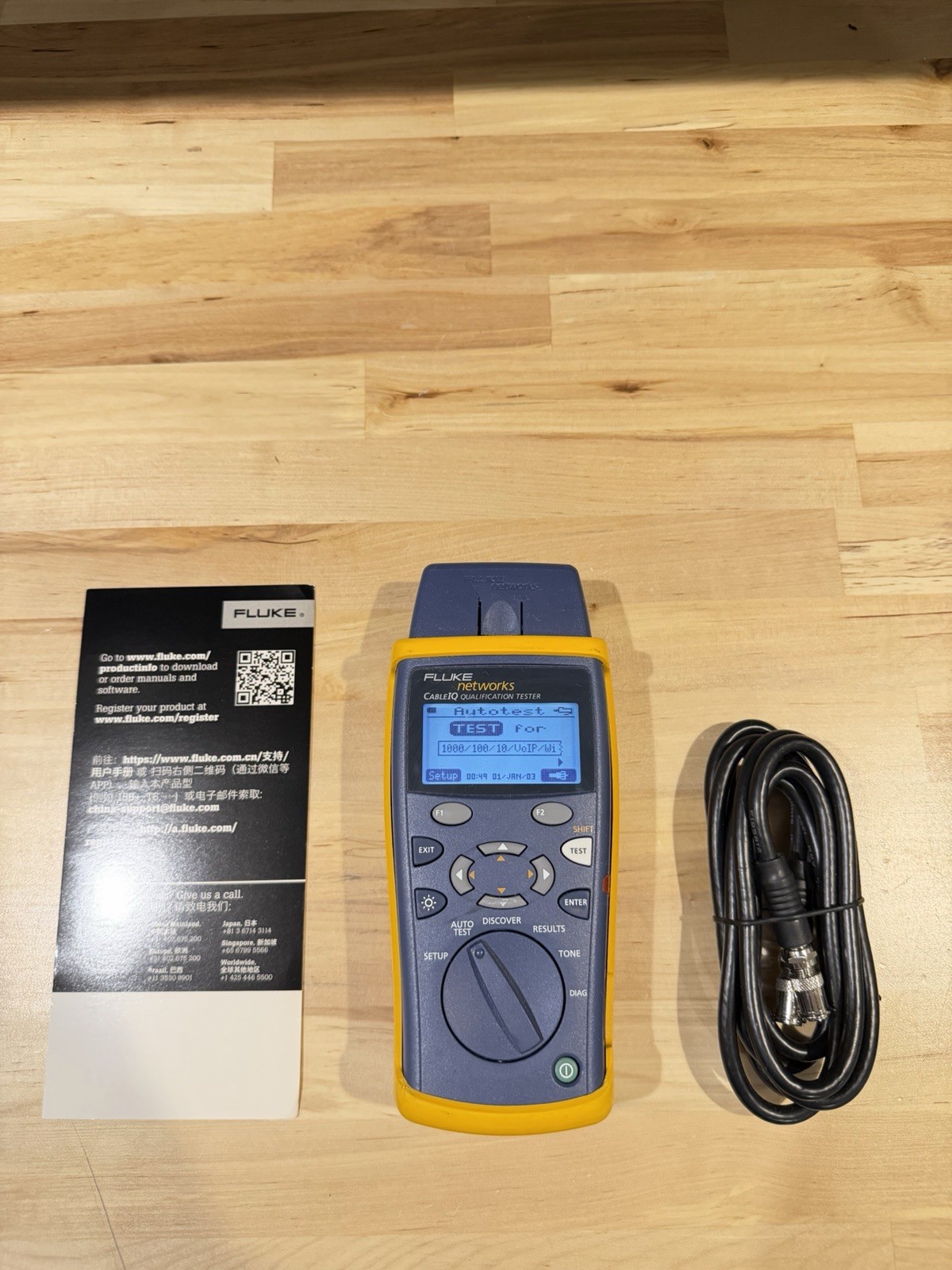 FLUKE NETWORKS CABLE IQ QUALIFICATION TESTER (TESTED) SHIPS FAST