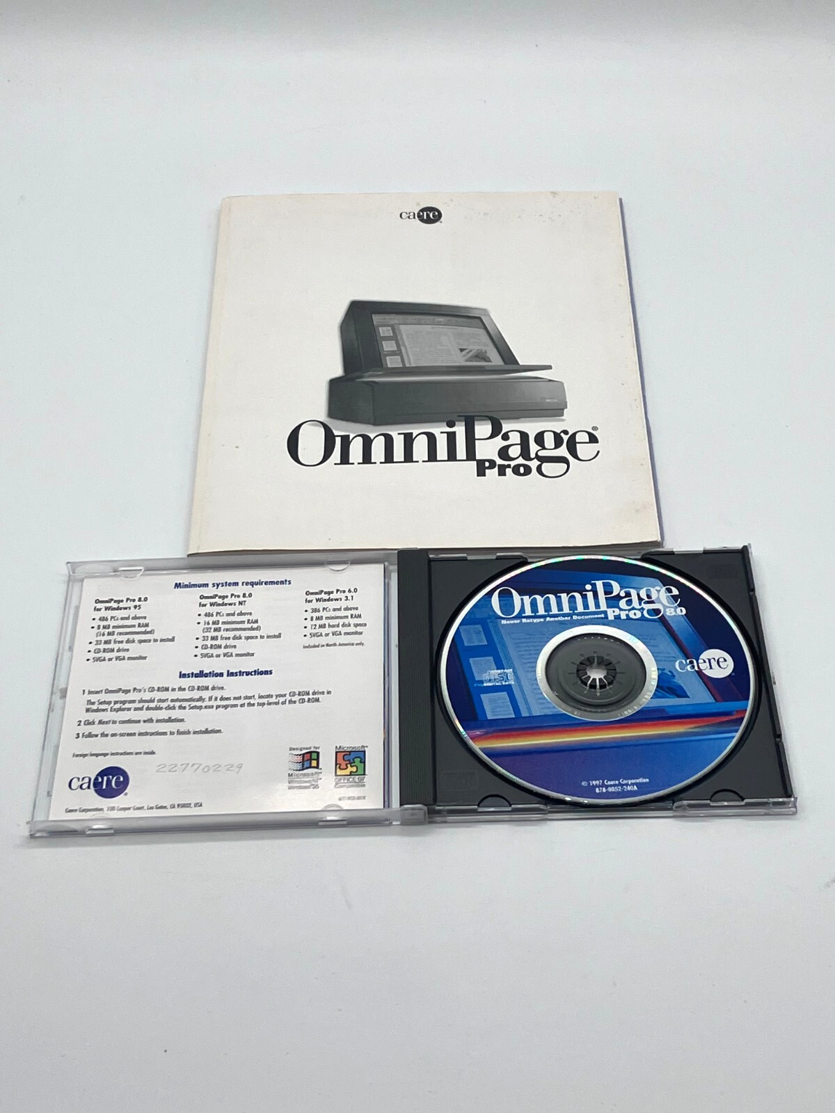 OmniPage Pro 8.0 CD-ROM for Windows User Manual