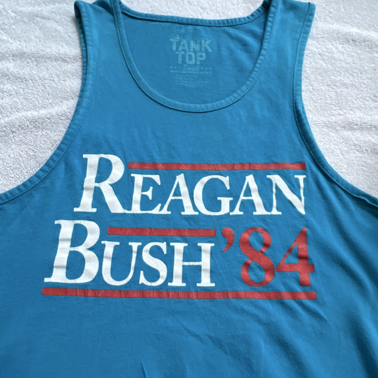 Vintage Reagan Bush 84 Tank Top USA Political Campaign 1984 Collectible