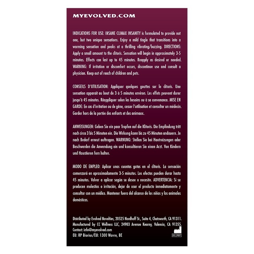 Evolved Insane Clit Climax Insanity Gel - 0.34oz
