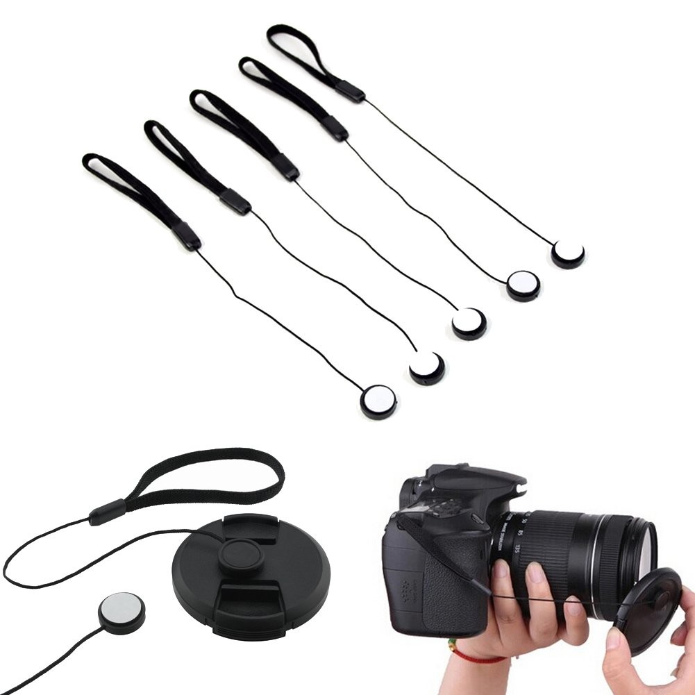 5 Pack Camera Lens Cap Keeper Lanyard String Anti-lost Self-adhesive Lens Cap...