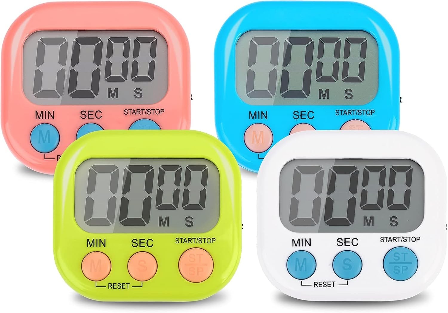 Versatile Electronic Timer - 4 Bright Colors, Ideal for Work, Exercise & Cooking