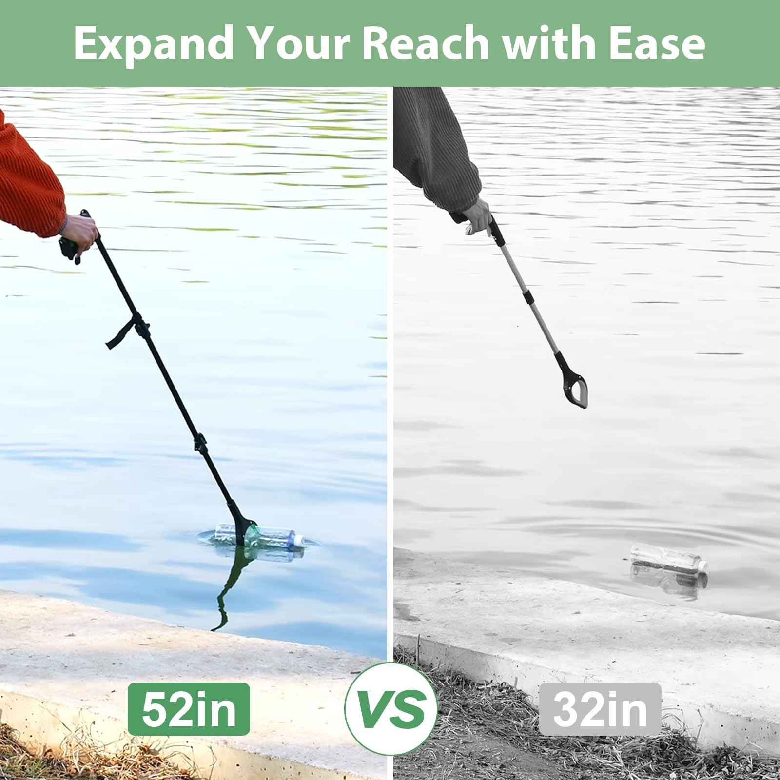 Grabber Reacher Tool 52 in Extra Long Foldable Pickup Tool with Magnet