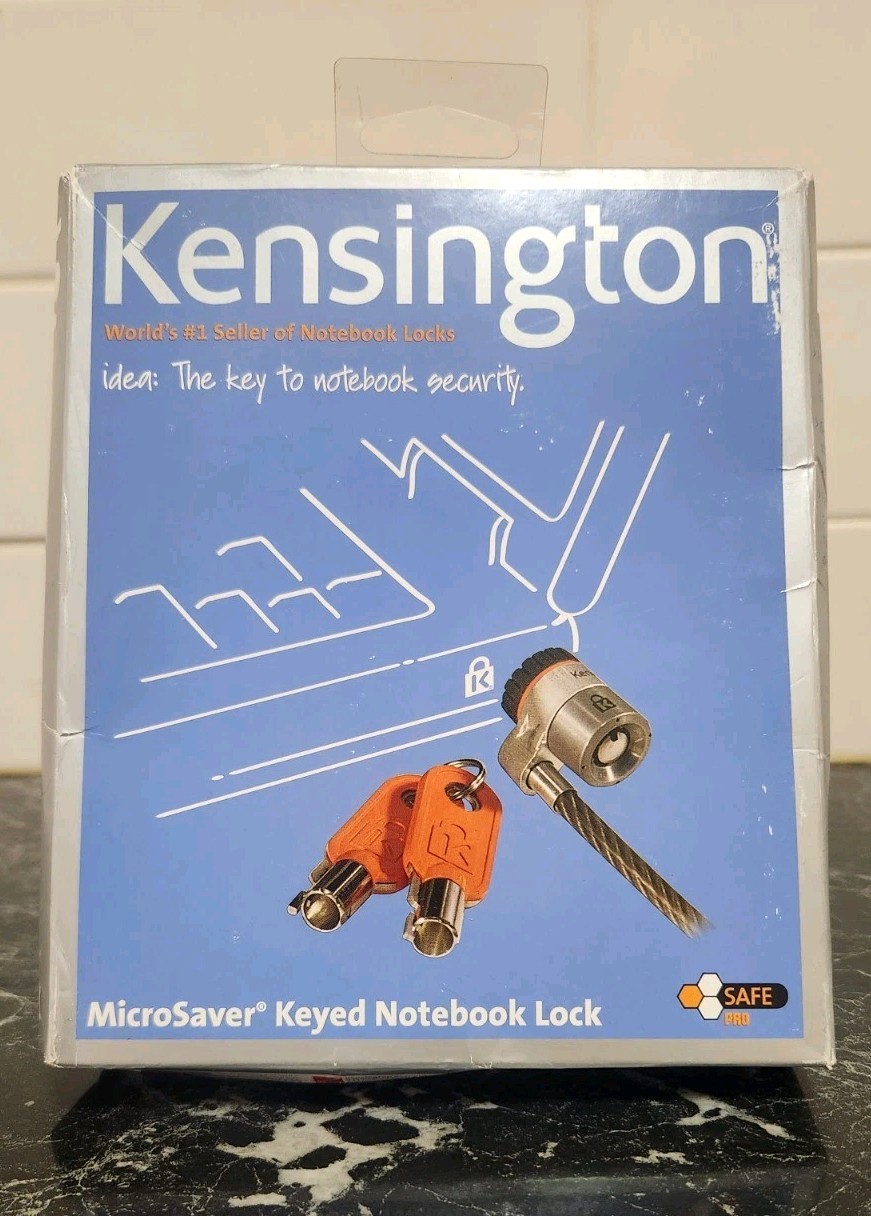Computer Laptop Lock Kensington MicroSaver Keyed T-Bar Mechanism Theft Resistant