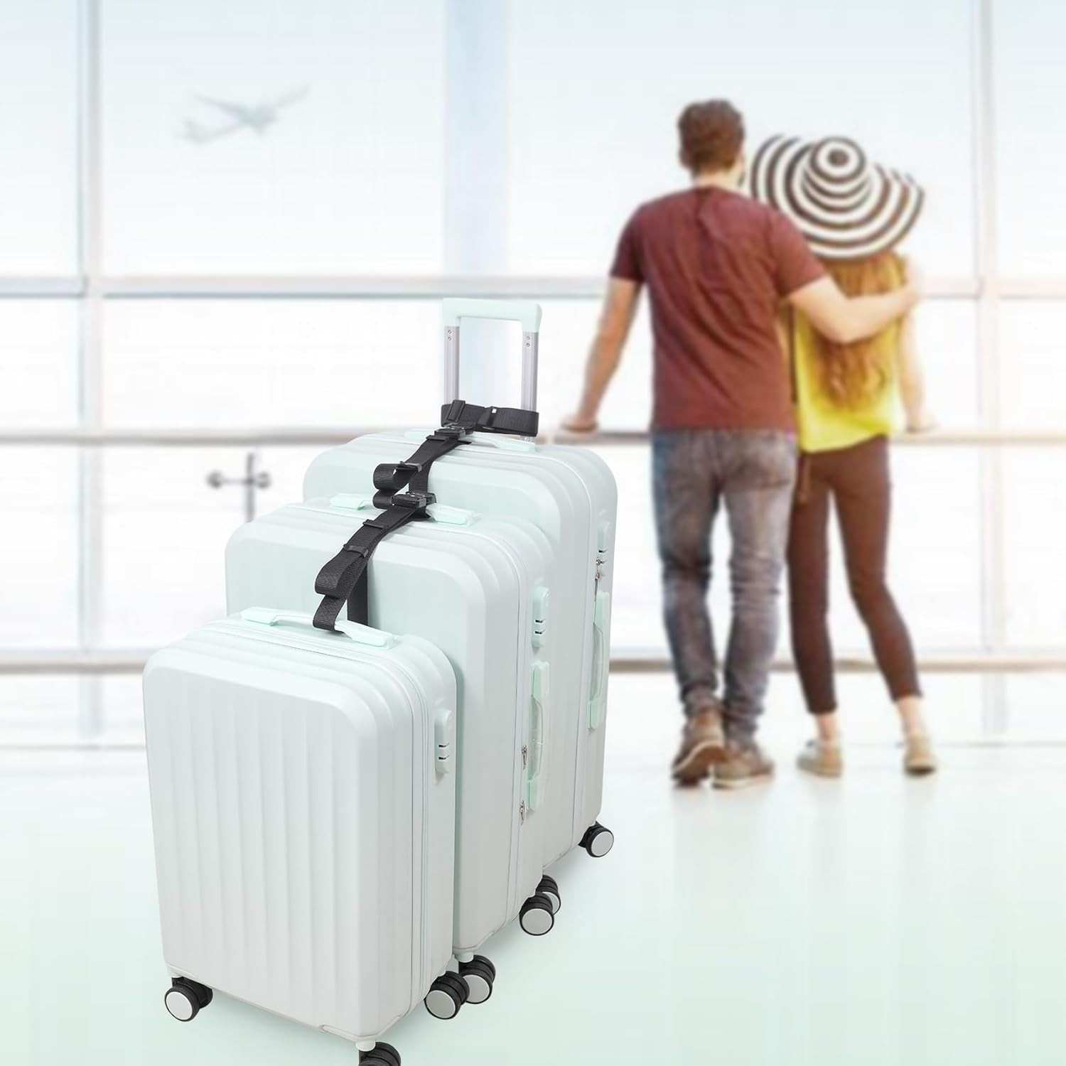 Heavy Duty Add A Bag Luggage Strap Set