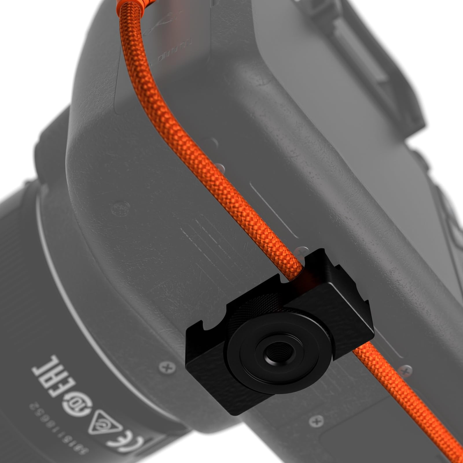 Camera Cable Lock Clamp, Aluminum Alloy Tether Silver with Black accents