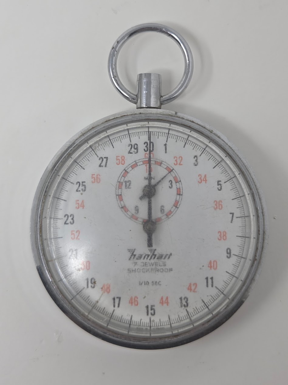 Stopwatch HanHart Lever 7 Jewels Shockproof 1/10 Sec made in Germany