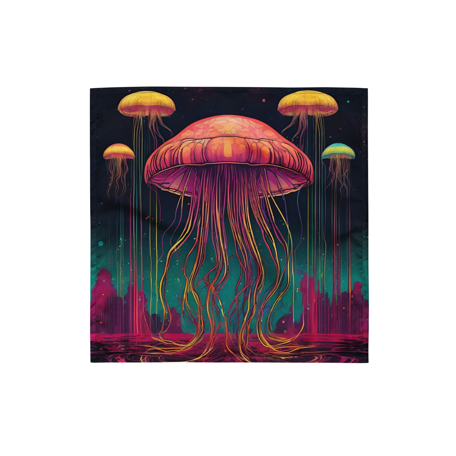 "Cnidarian Visitors" Bandana Psychedelic Space Jellyfish Galactic Medusa ET
