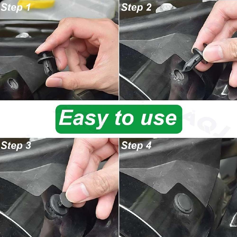 100x Car Body Bumper Rivet Retainer Trim Molding Push Pin Clip Assortments TooL