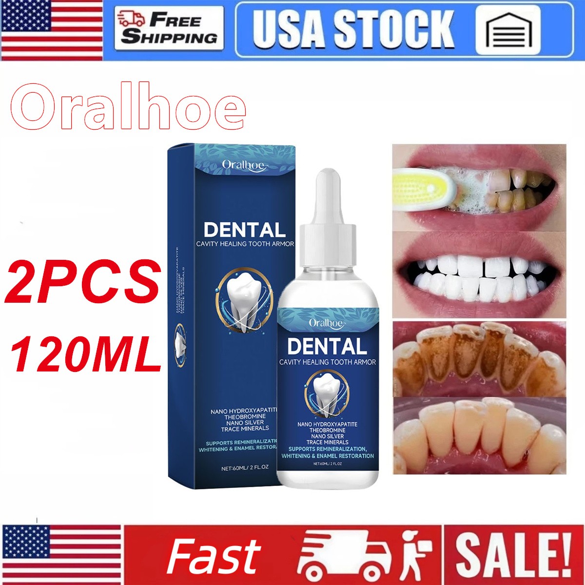Dental Cavity Healing Tooth Armor Liquid,Nano Hydroxyapatite Tooth Repair Serum
