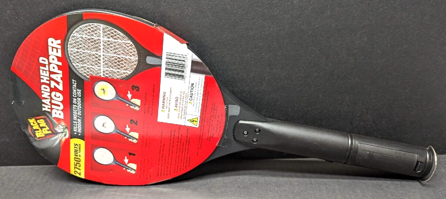 Black Flag Outdoor/Indoor 2750 Volts Handheld Bug Zapper NEW