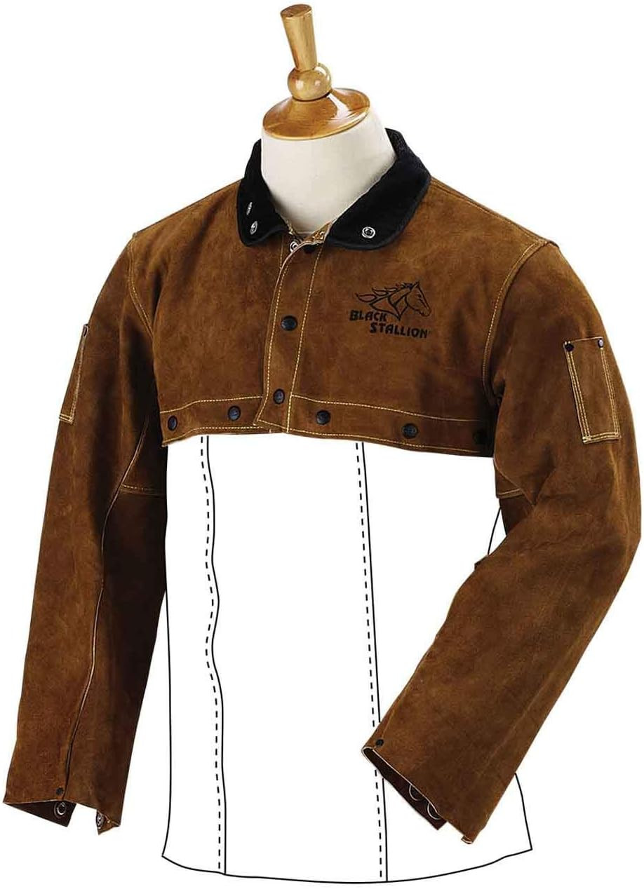 21CS Split Cowhide Welding Cape Sleeves, Large