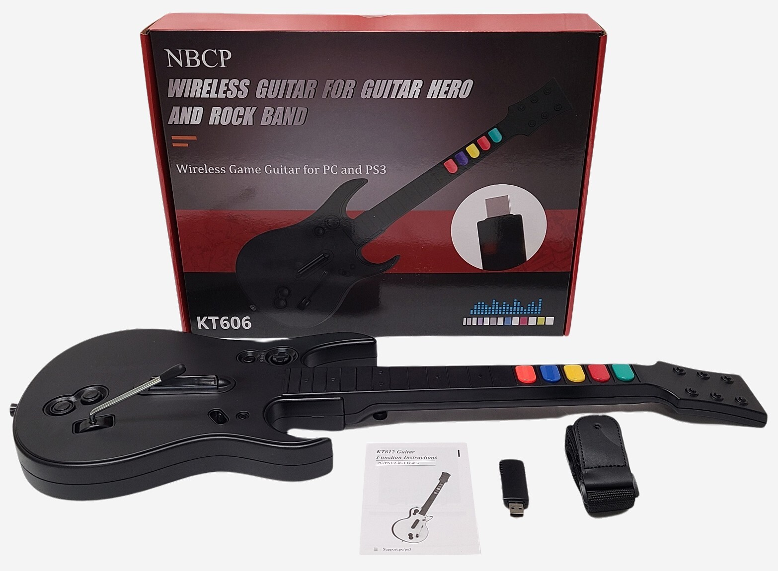 NEW Wireless Guitar Controller for PC CLONE HERO & PS3 Rock Band 3 2 1 Beatles