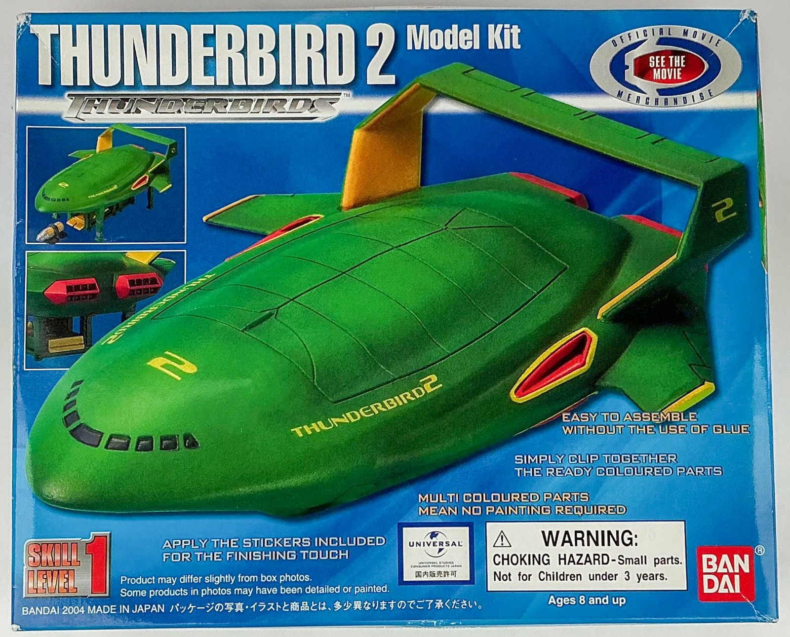 Bandai  0125309 Thunderbird 2  Scale Plastic Model Kit Snap Assembly No Painting