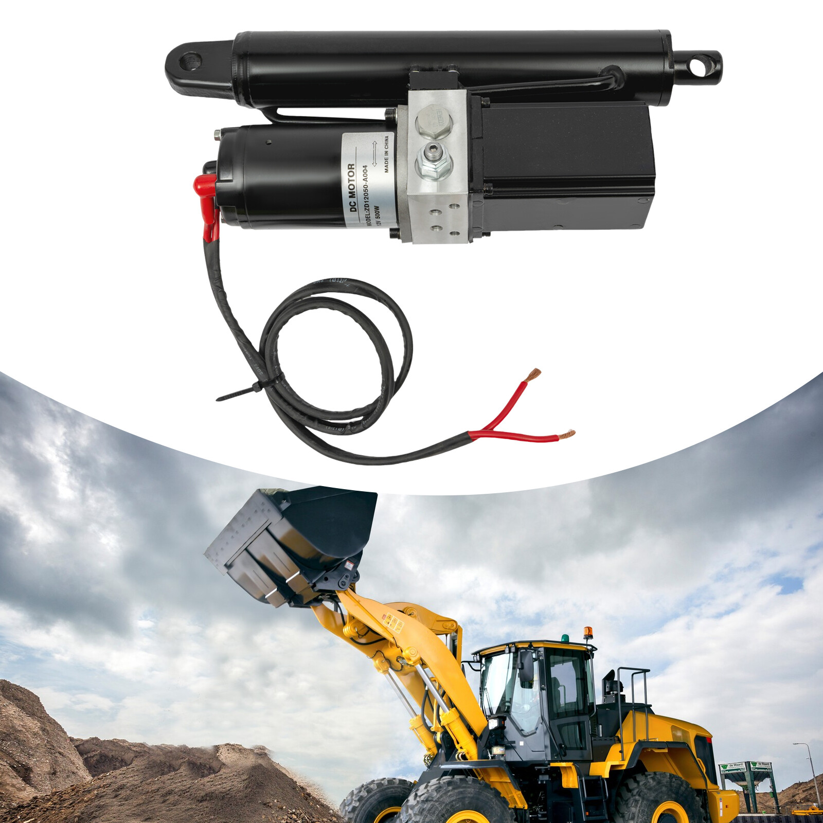 Heavy Duty Linear Actuator 8" Stroke 4409 lbs Max Lift Electric Motor 12VDC 500W