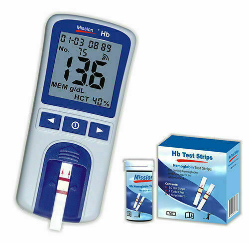 Mission Digital Hb Hemoglobin Testing Meter FREE 60 STRIP FREE DELIVERY
