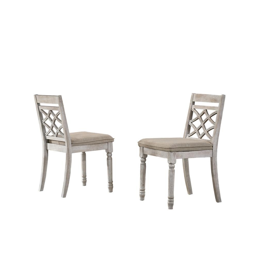 Havanna Set of 2 Off White 19" Wide Contemporary Fabric Chair with Cushion