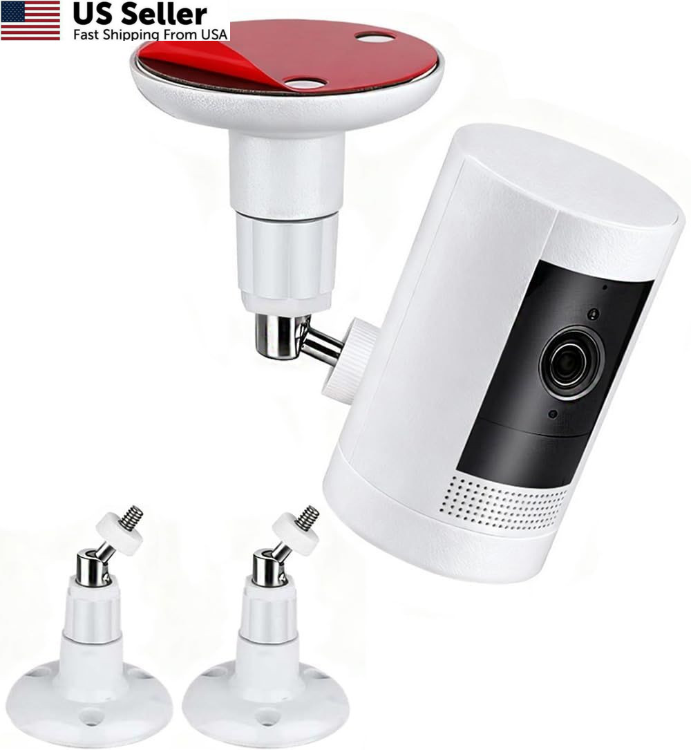 2 Packs Adhesive Ring Camera Mount Stick Up Holder 2 packs, White