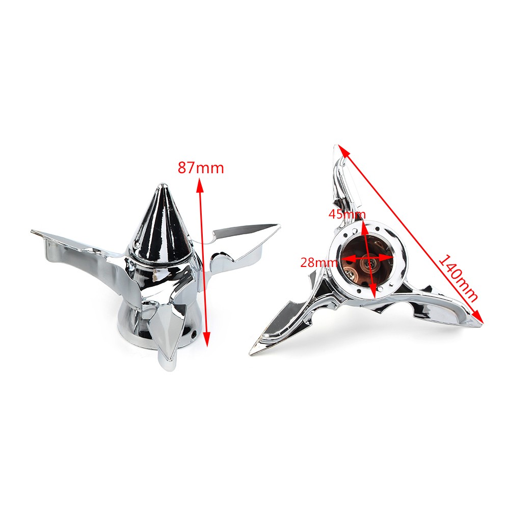 For Harley Softail Touring Chrome Spun Blade Spinning Front Axle Cap Nut Cover