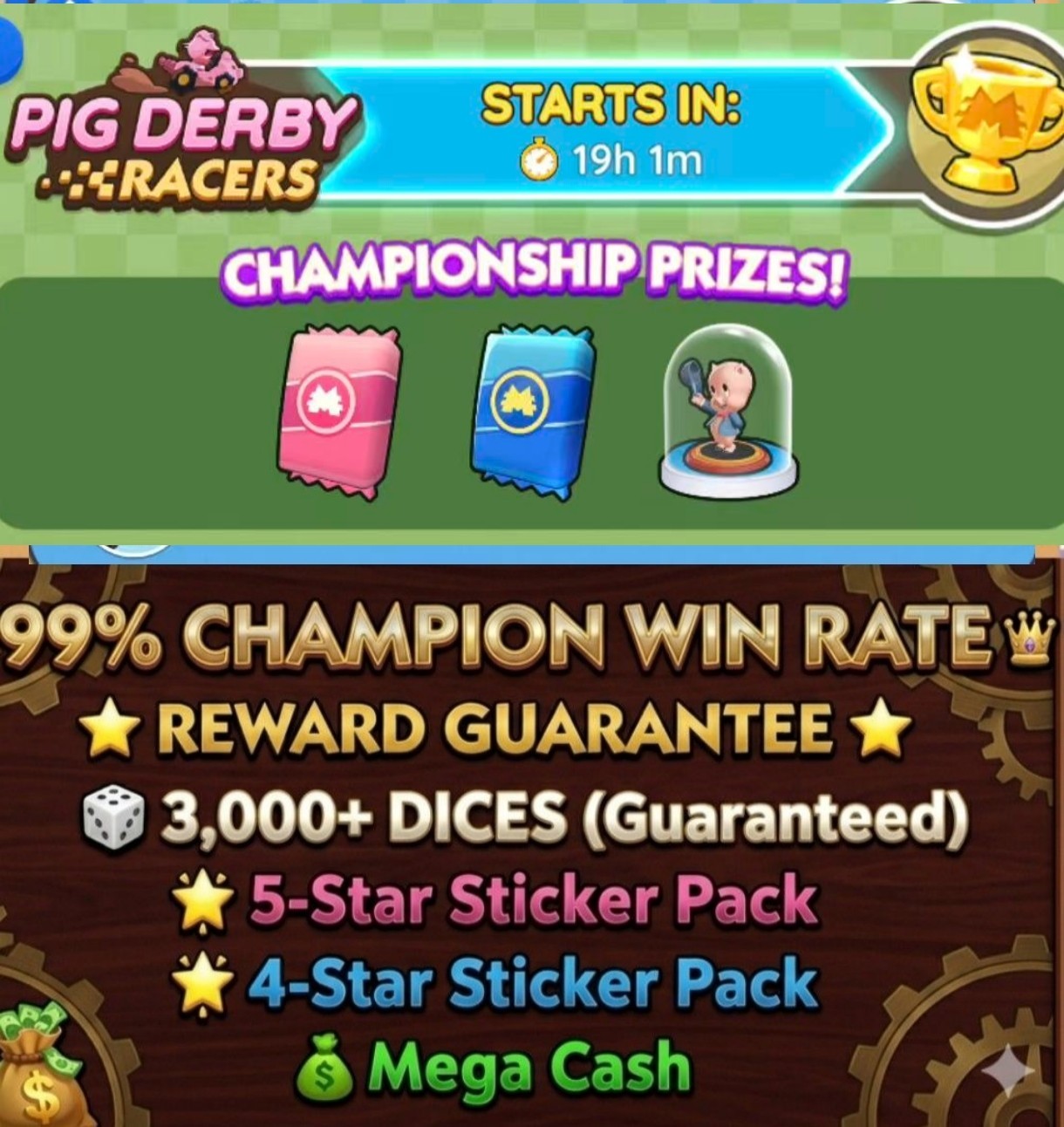 Pig Derby Racer 50k point high chance champion Mono_poly Go(See Description)