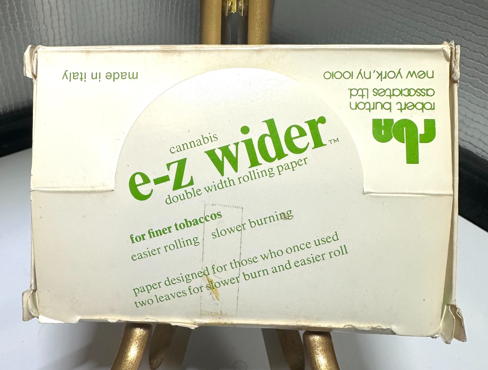 Vintage E-Z Wider Double Width Rolling Papers Counter Display Box 25 Unused Pack