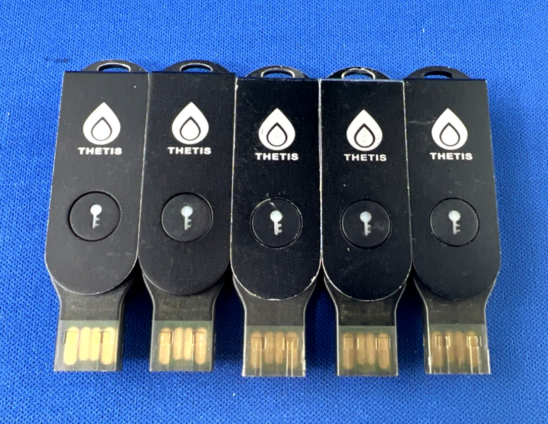 LOT 5 Thetis FIDO2 BLE NFC Security Key USB U2F 2FA Tested Working Factory RESET