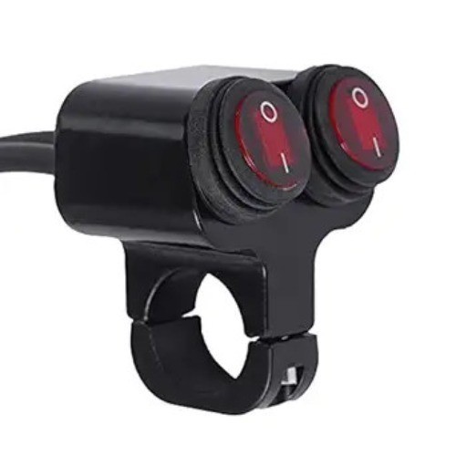 Waterproof Motorcycle ATV 7/8″ Light Bar Switch, Handlebar Double Control red
