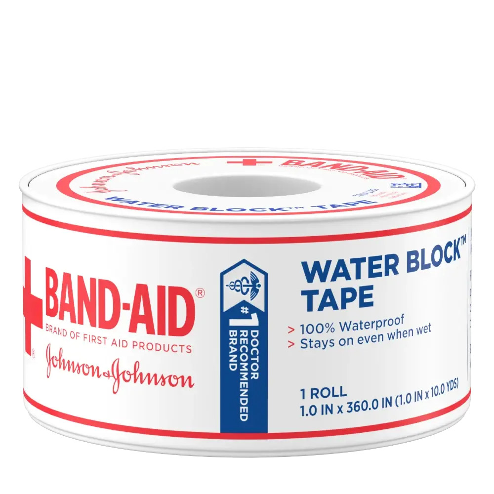 Band-Aid Brand First Aid Water Block Tape Waterproof 1 inch x 10 yard 1 Ct 12PK