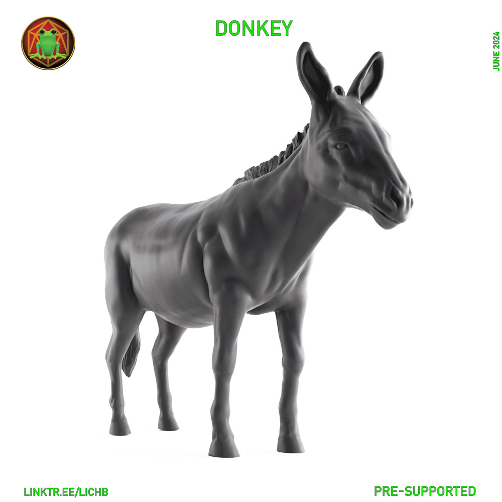 Donkey Mule Monster Manual Merchant NPC 28mm Scale DND D&D Tabletop Mini TW