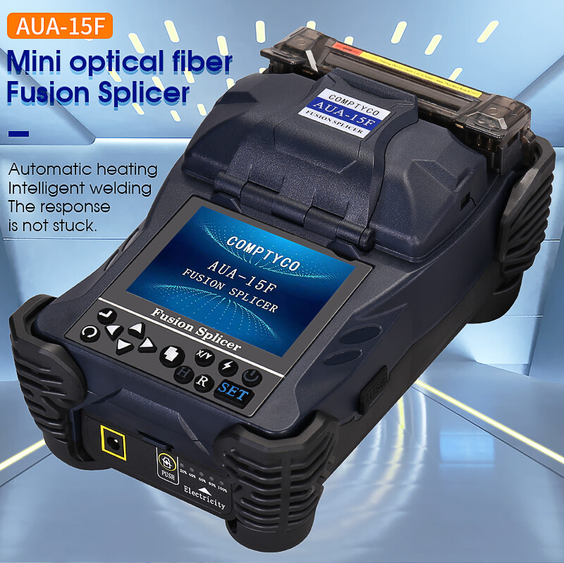 AUA-15F Mini Optical Fiber Fusion Splicer Splicing Machine Fiber Optic Tool Set