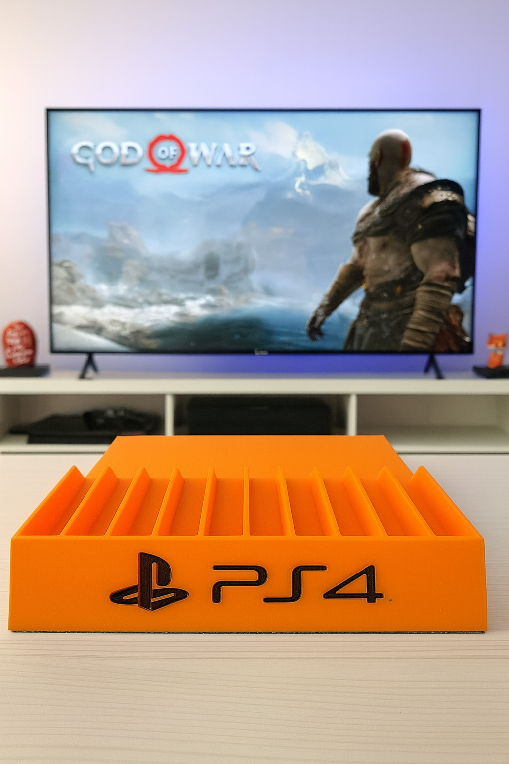 New Orange PlayStation 4 Game Holder Rack Sony Videogame Storage Display Org PS4